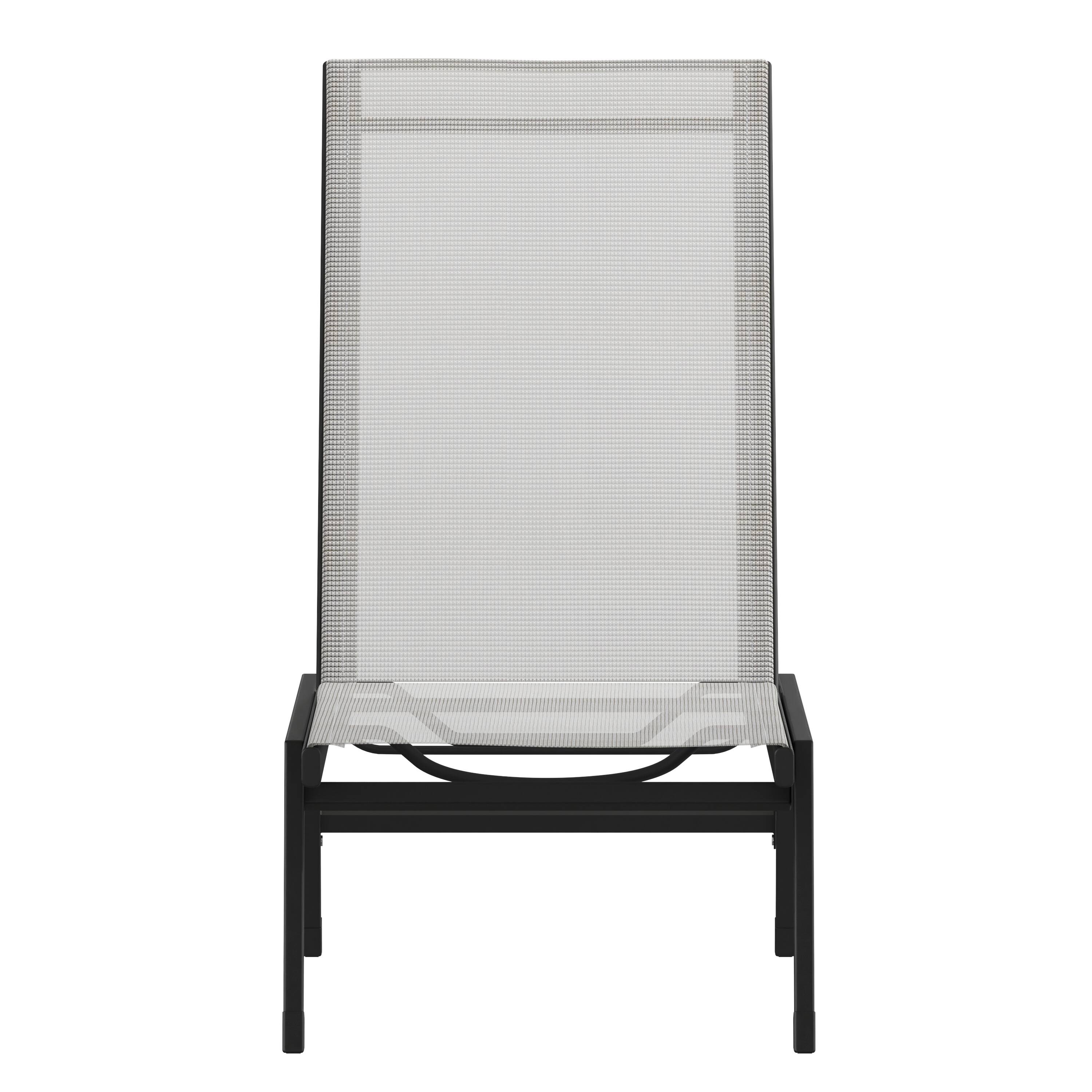 Alt View 9. Emma + Oliver - Braelin Textilene Adjustable 5 Position Patio Chaise Lounge and Metal Frame - Gray.