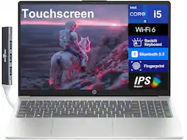 HP - 15t-fd000 Laptop 15.6 FHD (Intel i5-1334U, 64GB DDR4, 2TB PCIe SSD, Intel UHD, Win 11 Pro) w/USB Hub - Natural Silver