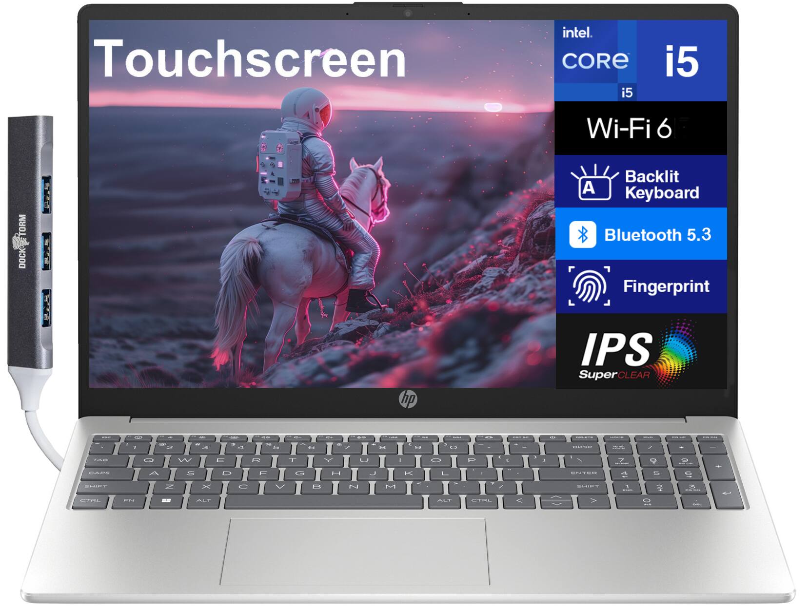 Touchscreen  
Intel Core i5  
Wi-Fi 6  
Backlit Keyboard  
Bluetooth 5.3  
Fingerprint  
IPS SuperClear