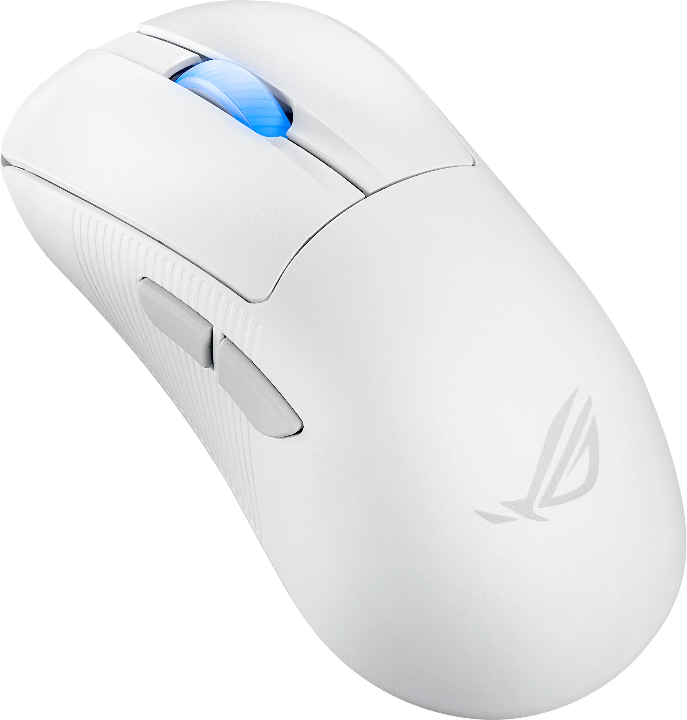 Angle. ASUS - ROG Keris II Ace Ultralight Wireless Optical Gaming Mouse with ROG SpeedNova Wireless Technology - White.