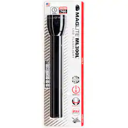 Maglite - ML300L 3rd Generation 3-Cell D LED Flashlight, Blister Packaging, Black