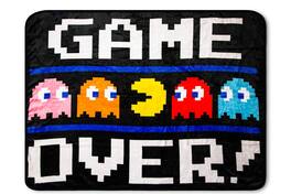 Just Funky - PAC-MAN "Game Over" Fleece Throw Blanket | 45 x 60 Inch Cozy Blanket - Black