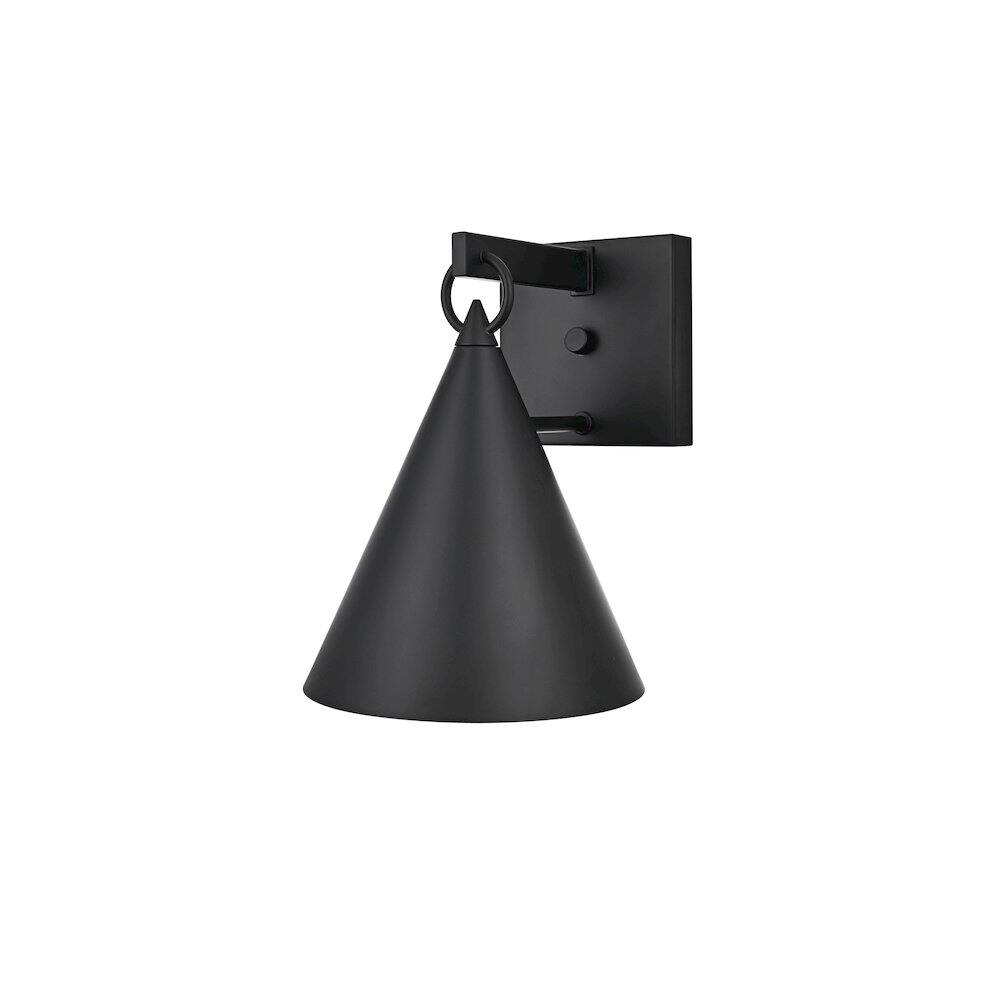 Angle. Elegant Lighting - Hendrix 8 Inch Outdoor Wall Sconce In Black - Black.