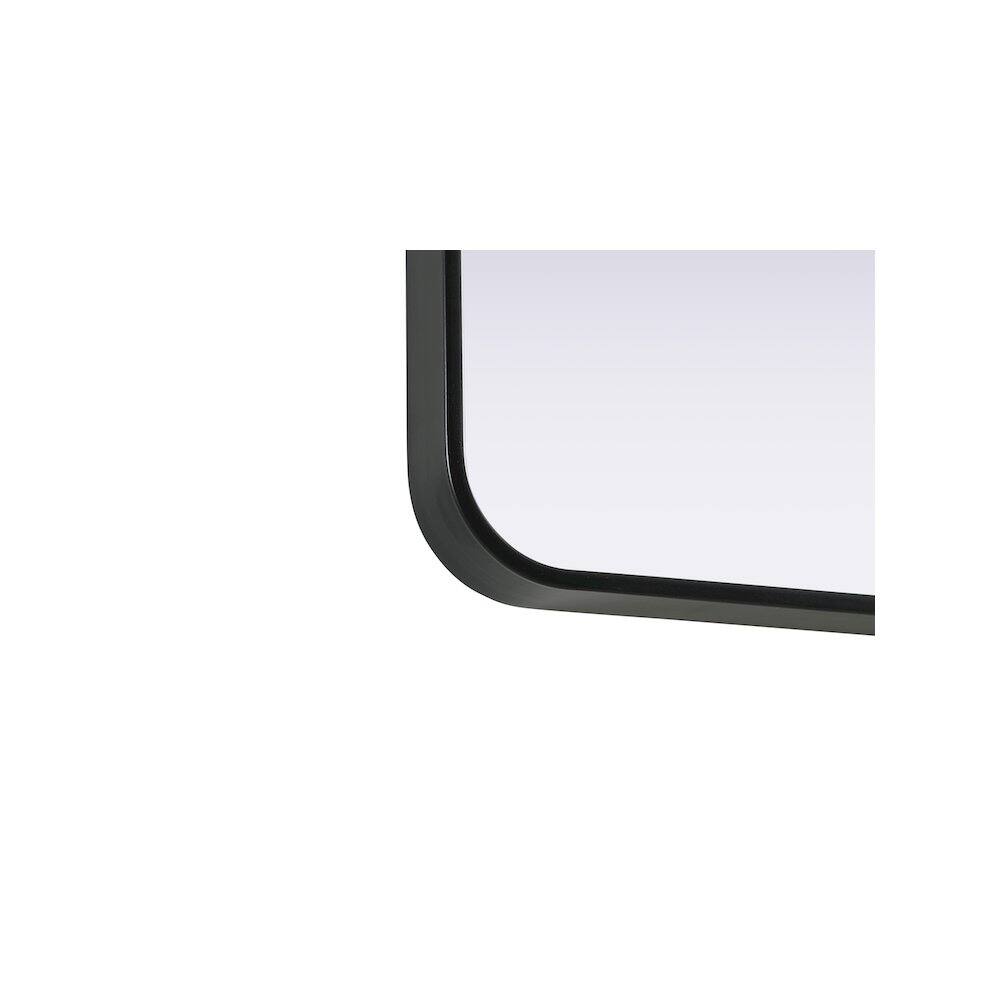 Left. Elegant Decor - Contour Metal Rectangle Mirror 22x40 in Black - Black.