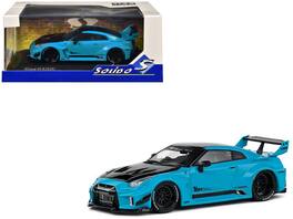 Solido - 2019 Nissan GT-R (R35) LB-Silhouette Works RHD (Right Hand Drive) Miami Hood and Top 1/43 - Blue with Black