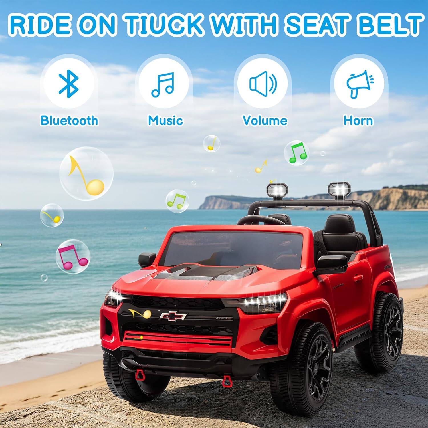 RIDE ON TIUCK WITH SEAT BELT

Bluetooth Music Volume Horn