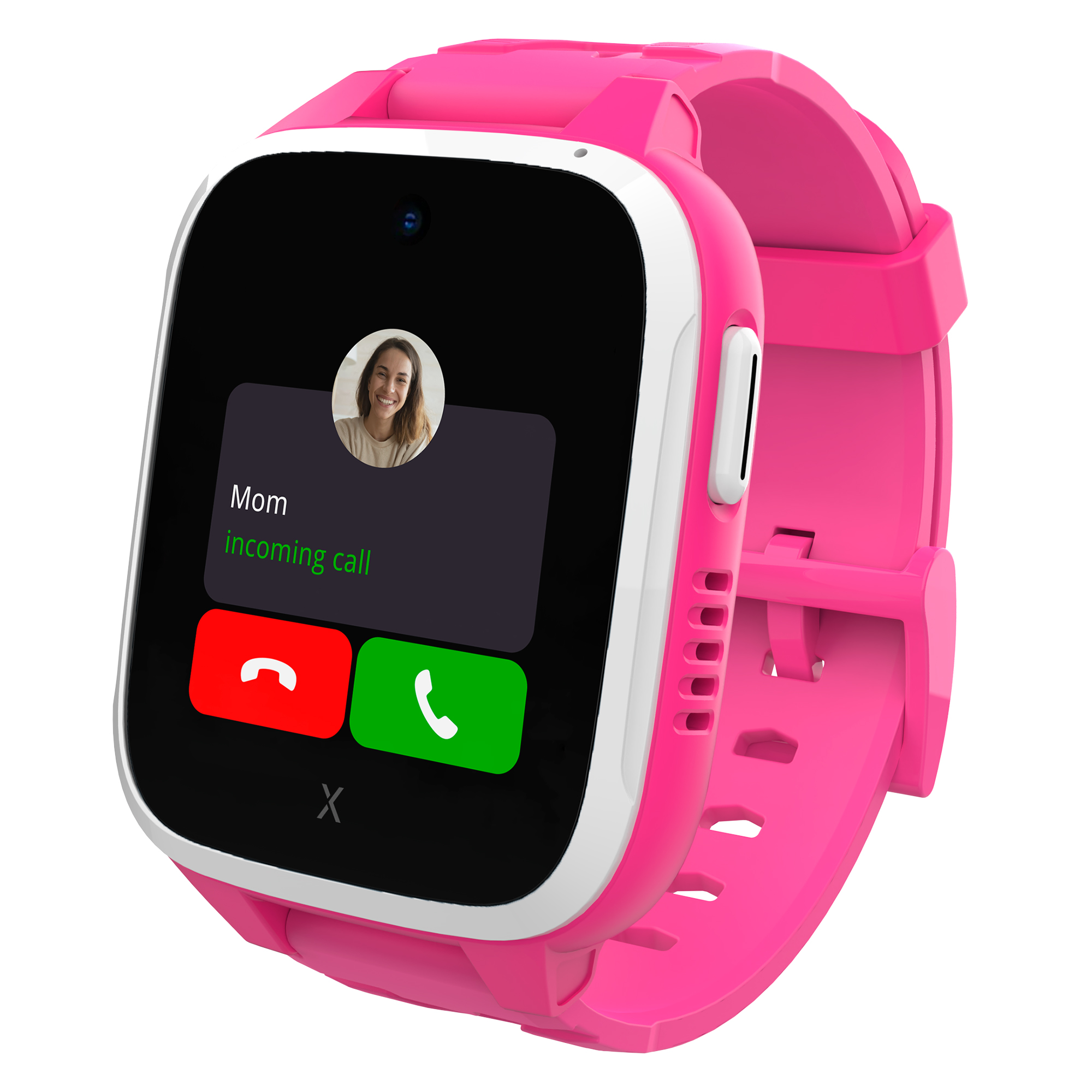 Left View: Xplora - Kids' XGO3 (GPS + Cellular) Smart Watch 42mm Calls, Messages, SOS, GPS Tracker, Camera, Step Counter, SIM Card - Pink