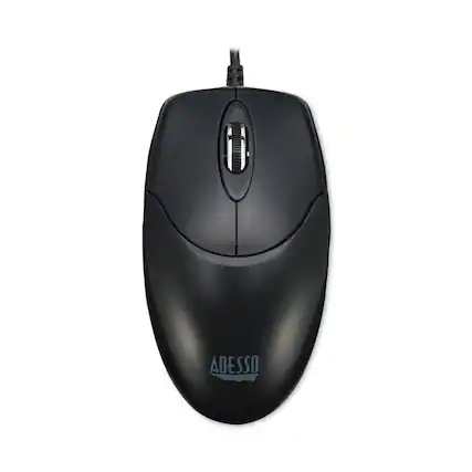 Front. Adesso - Adesso HC3003US USB 2.0 3-Button Desktop Optical Scroll USB Mouse - Black - Black.