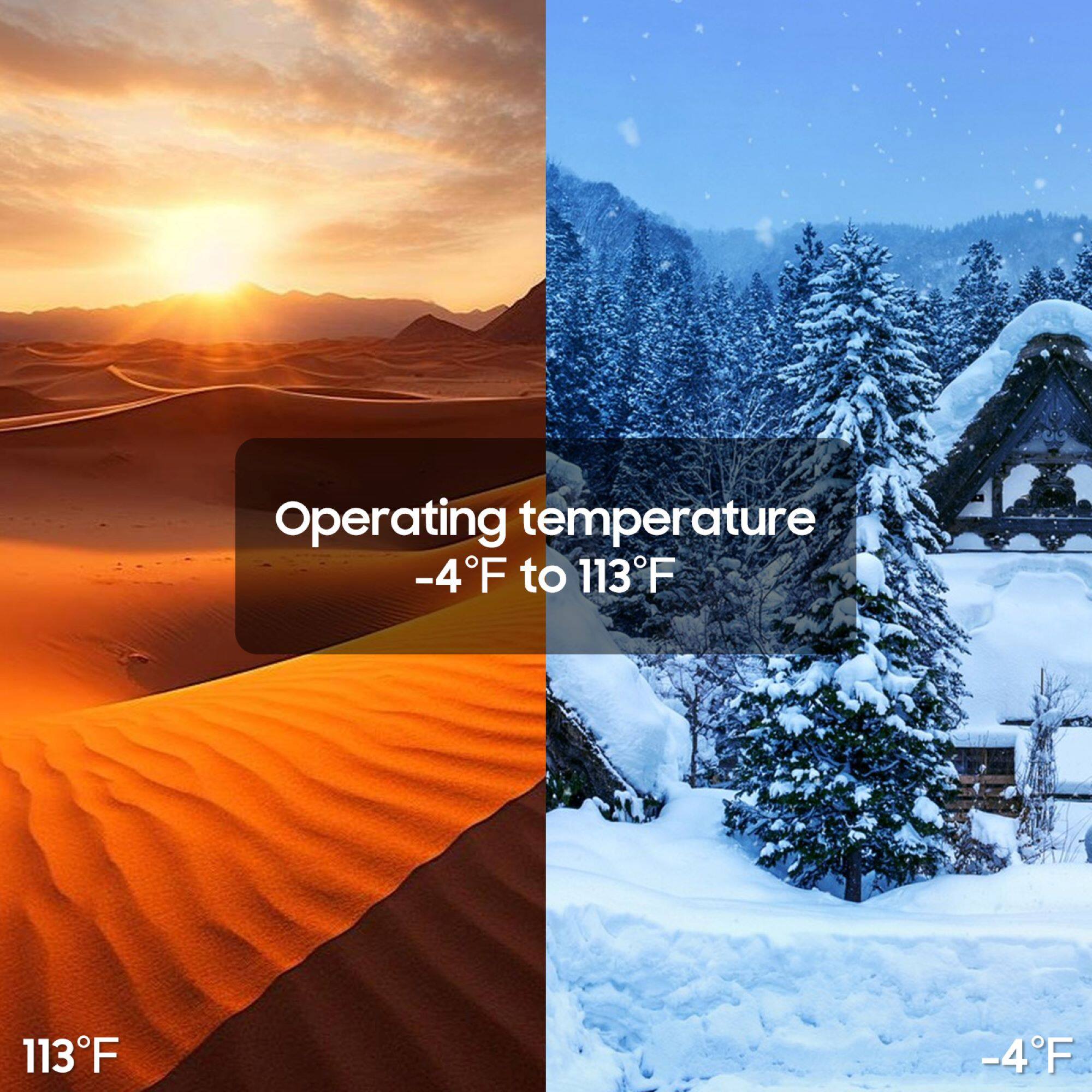 Operating temperature: -4°F to 113°F