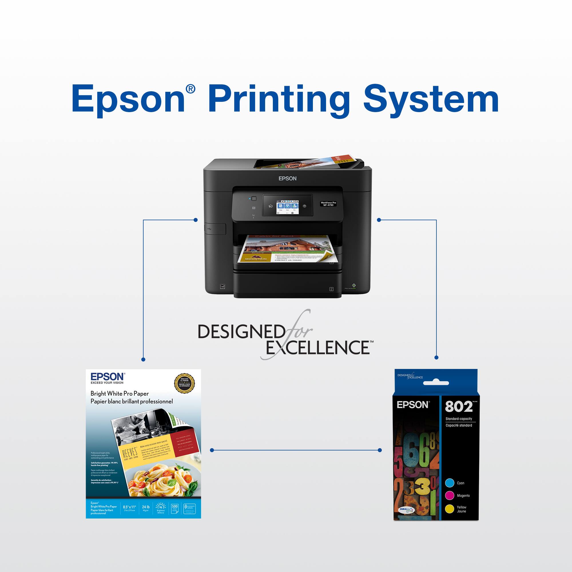 Epson Printing System Designed for Excellence Bright White Paper 802 Ink Cartridge