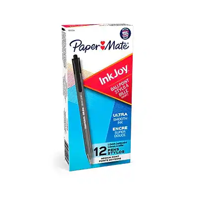Paper Mate InkJoy Ballpoint Styló Bille Ultra Smooth Ink Encre Super Douce 0.7mm Balpoint L0mm à Bille 12 Pens Stylós Medium Pointe Moyenne