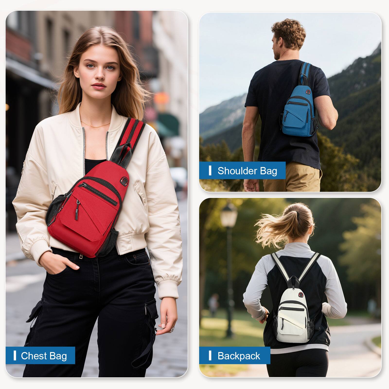 - Shoulder Bag
- Chest Bag
- Backpack