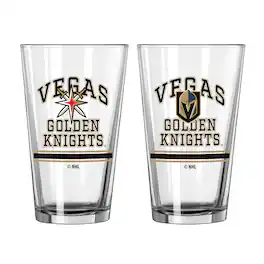 Logo Brands - Vegas Golden Knights 16oz. Pint Glass Two Pack - Multicolor