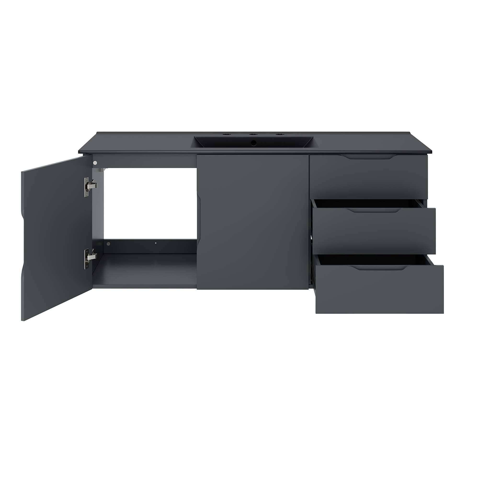 Alt View 2. Modway - Vitality Bathroom Vanity Basin Included by Modway - Gray Black.