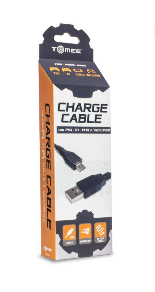 Tomee for PS4 / X1 / Vita 2 / Wii U Pro Charge Cable for PS4 / X1 / Vita 2 / Wii U Pro Vita2 Charge Cable 10-Foot Charge Up Cable