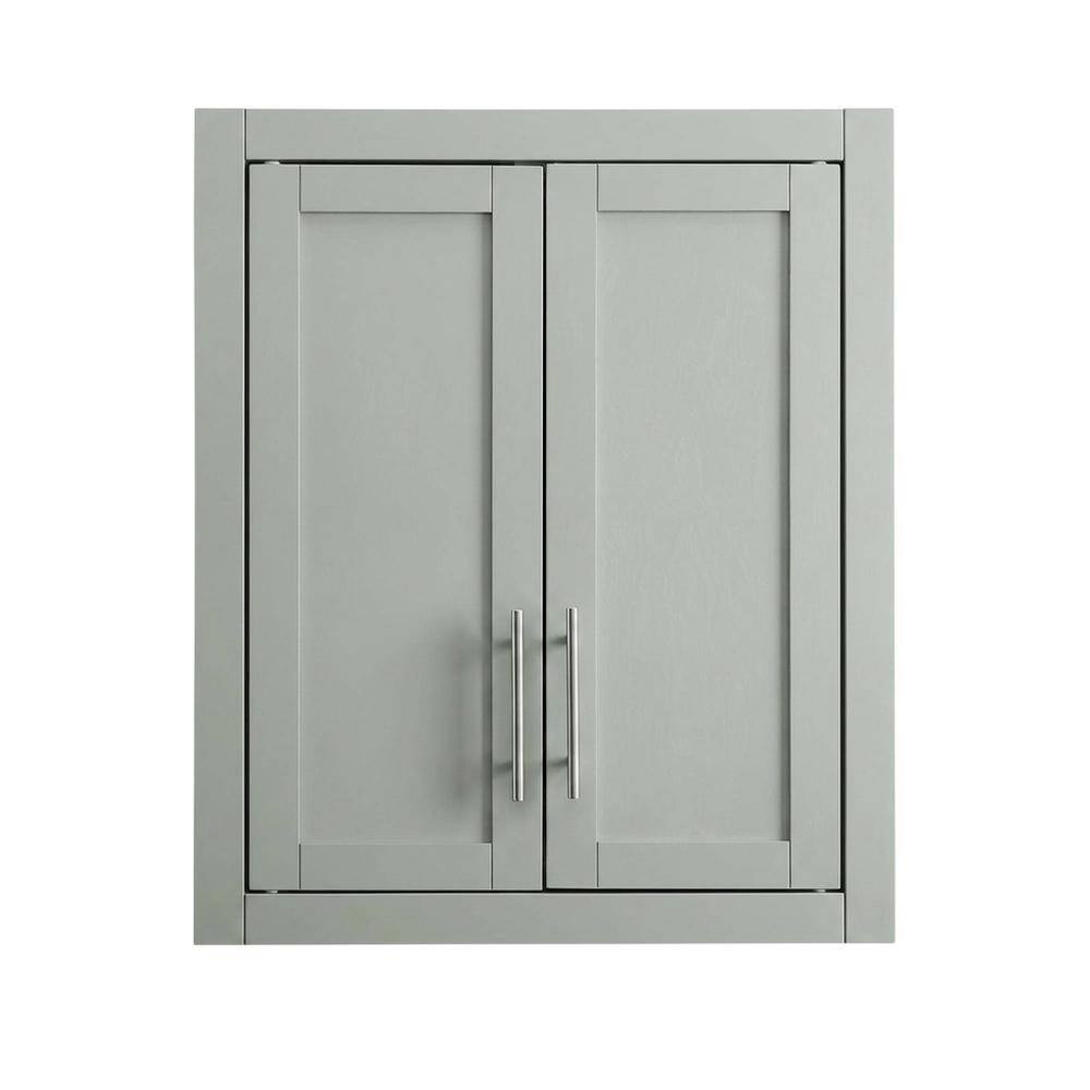 Left. FurniFact - Gray Wall-Mount Storage Cabinet - Gray.