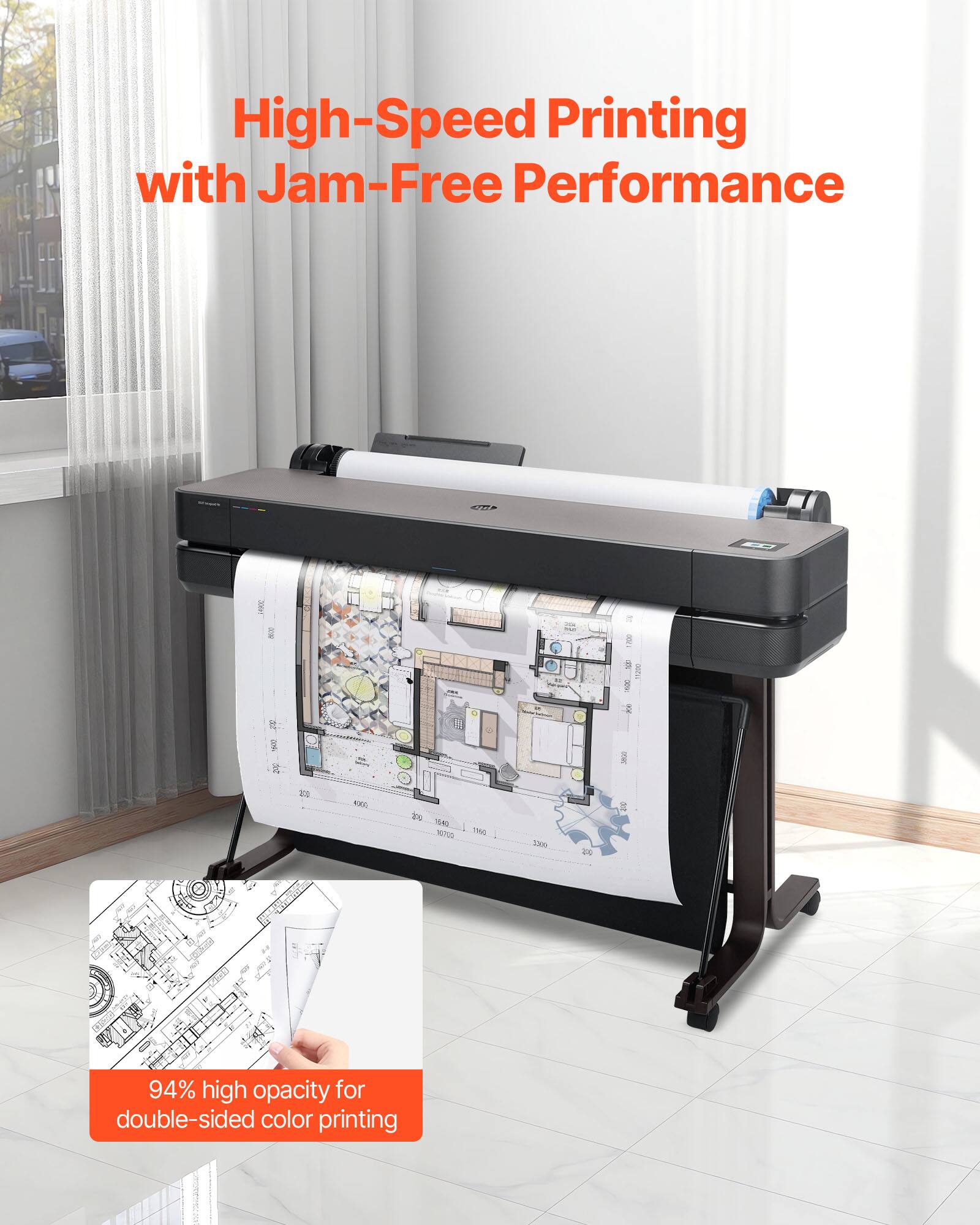 High-Speed Printing with Jam-Free Performance

94% high opacity for double-sided color printing