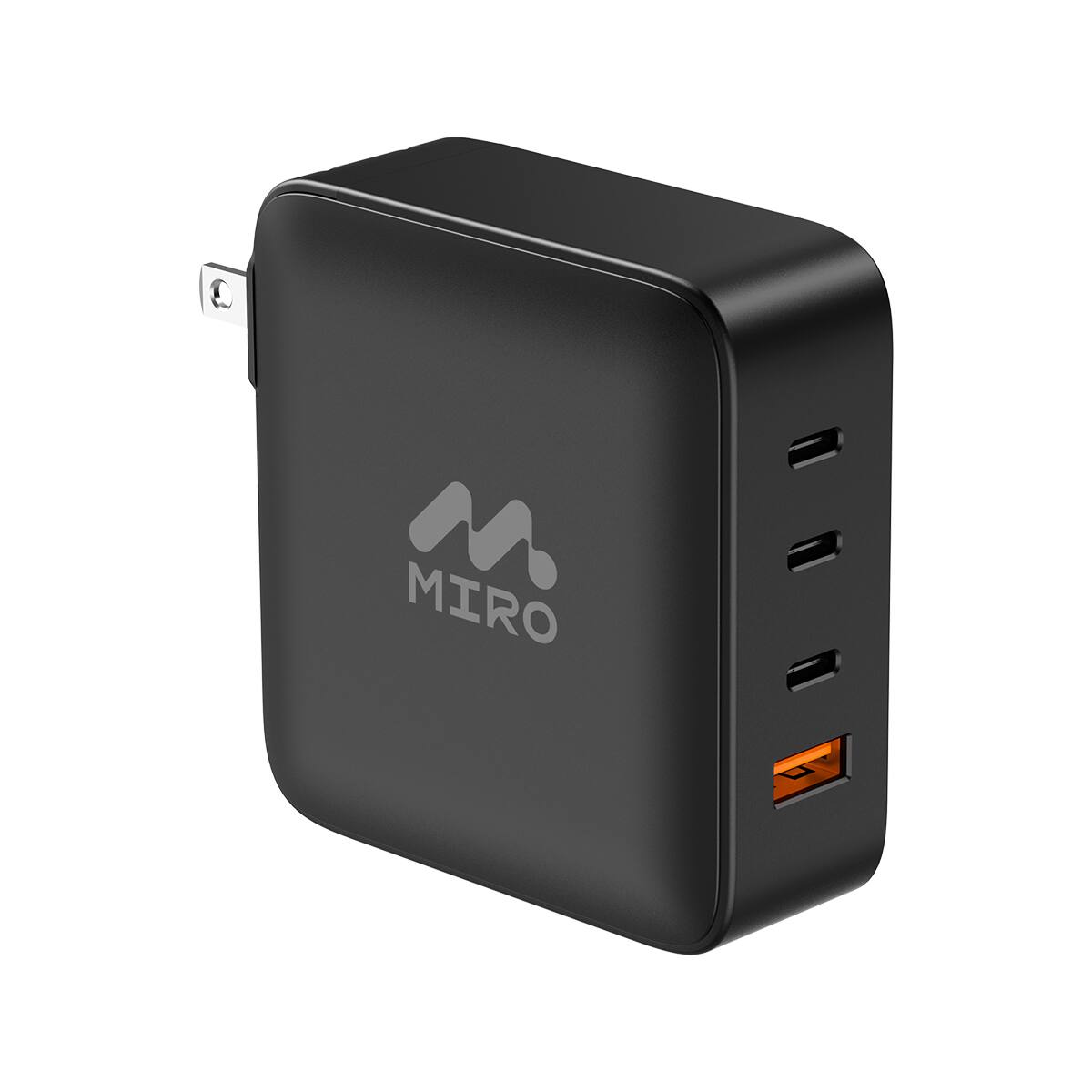 Front. Miro - D7 GaN PD3.1 3C1A 200W Fast Charging Wall Charger - Black.
