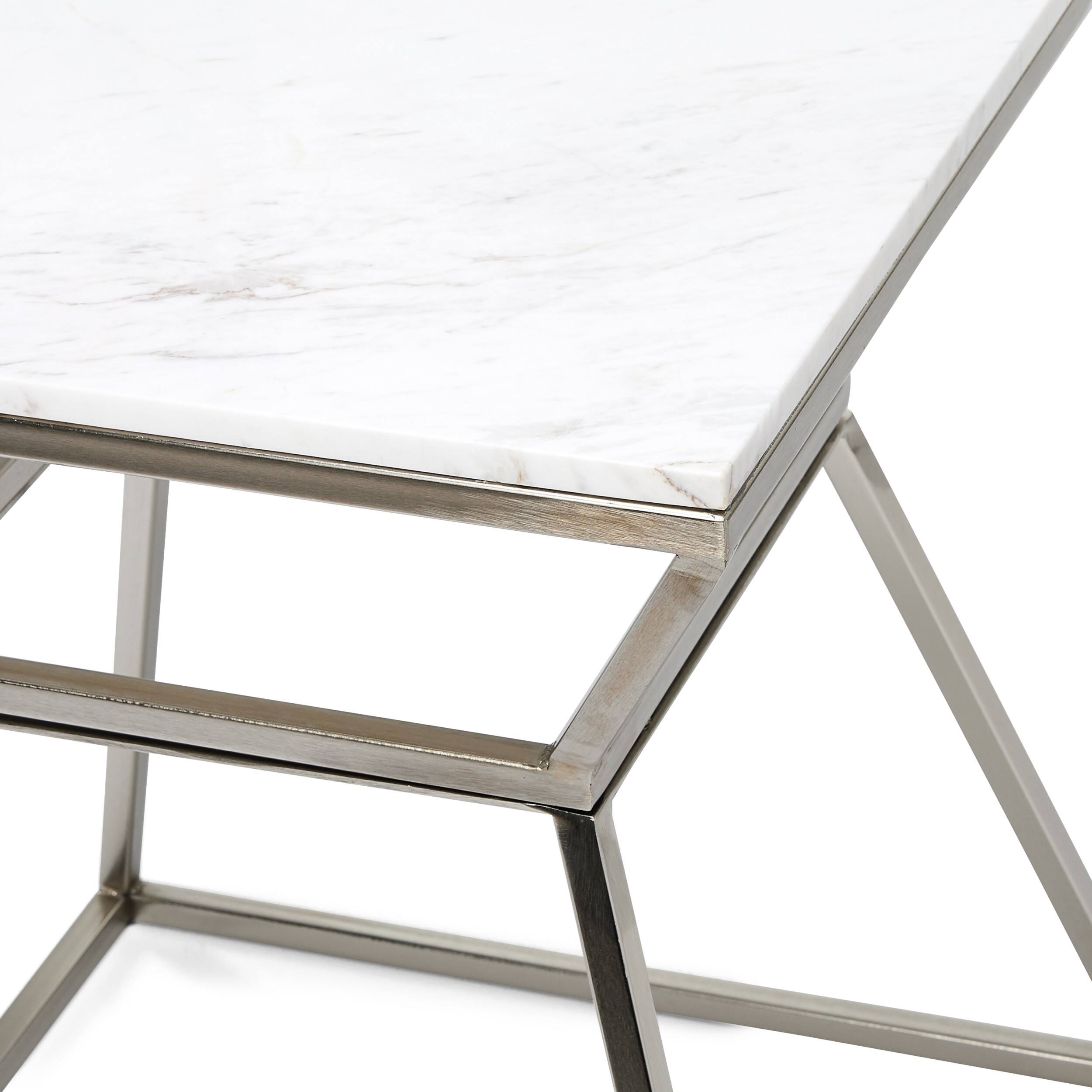 Alt View 13. Adore Decor - Audrey Tall Marble Side Table - Silver.