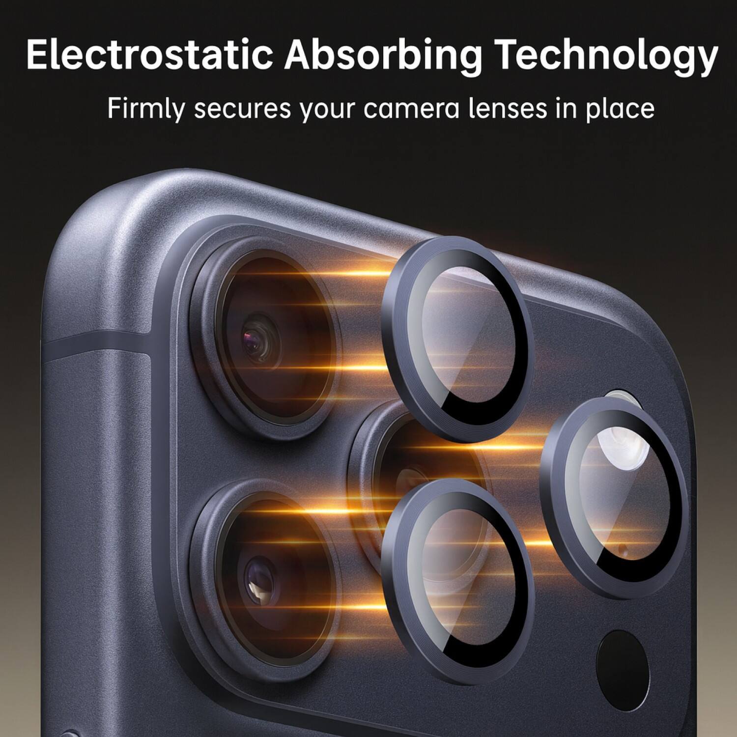 Electrostatic Absorbing Technology  
Firmly secures your camera lenses in place