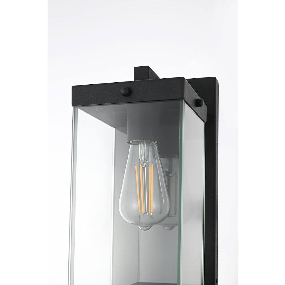 Alt View 2. Elegant Lighting - Julien 6 Inch Outdoor Wall Sconce In Black - Black.