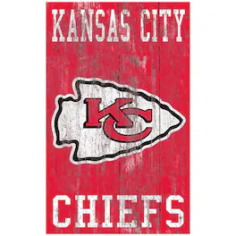 Fan Creations - Kansas City Chiefs 11'' x 19'' Heritage Distressed Logo Sign - Multicolor