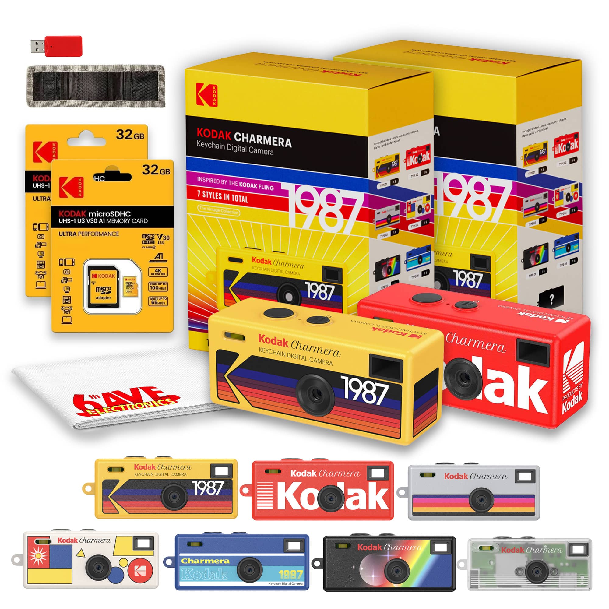 Kodak - Charmera Keychain Digital Camera Blind Box, Retro Camera for Travel + More