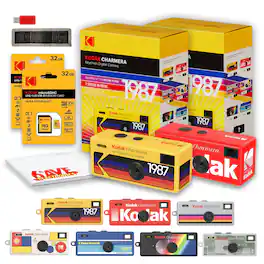 Kodak - Charmera Keychain Digital Camera Blind Box, Retro Camera for Travel + More - Deluxe Bundle
