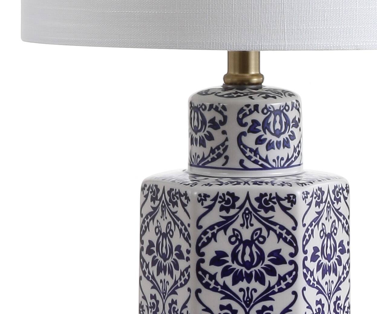 Alt View 3. Jonathan Y - Diana 23.5" Ginger Jar Ceramic/Metal LED Table Lamp, Blue/White - Blue/White.