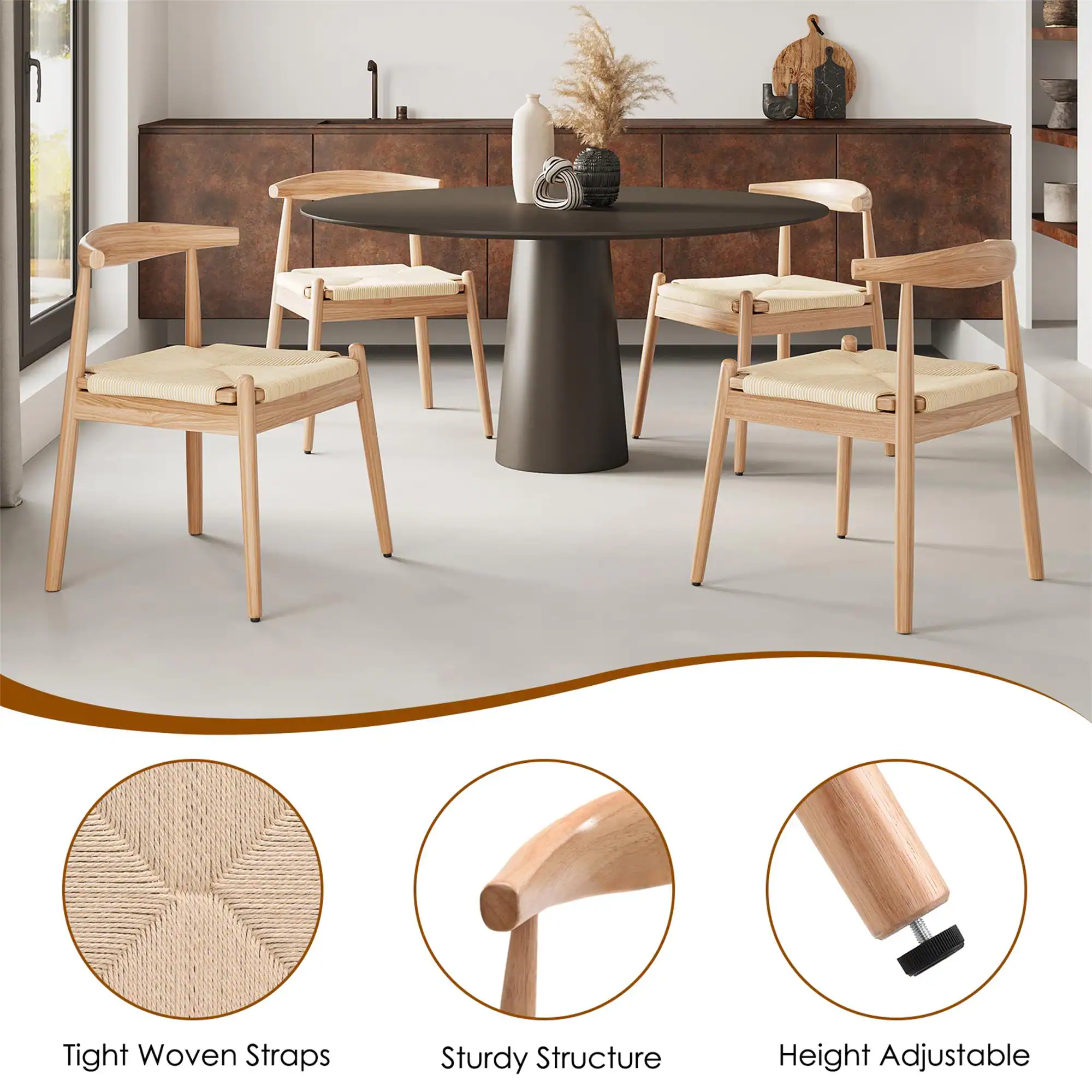 Tight Woven Straps  
Sturdy Structure  
Height Adjustable
