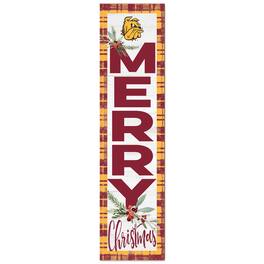 Jardine - Minnesota Duluth Bulldogs 12'' x 48'' Outdoor Merry Christmas Leaner - White
