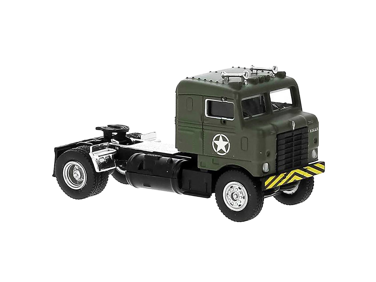 Alt View 1. Brekina - 1950 Kenworth Bullnose Truck Tractor Olive Drab "United States Air Force" 1/87 (HO) Scale Model Car by Brekina.