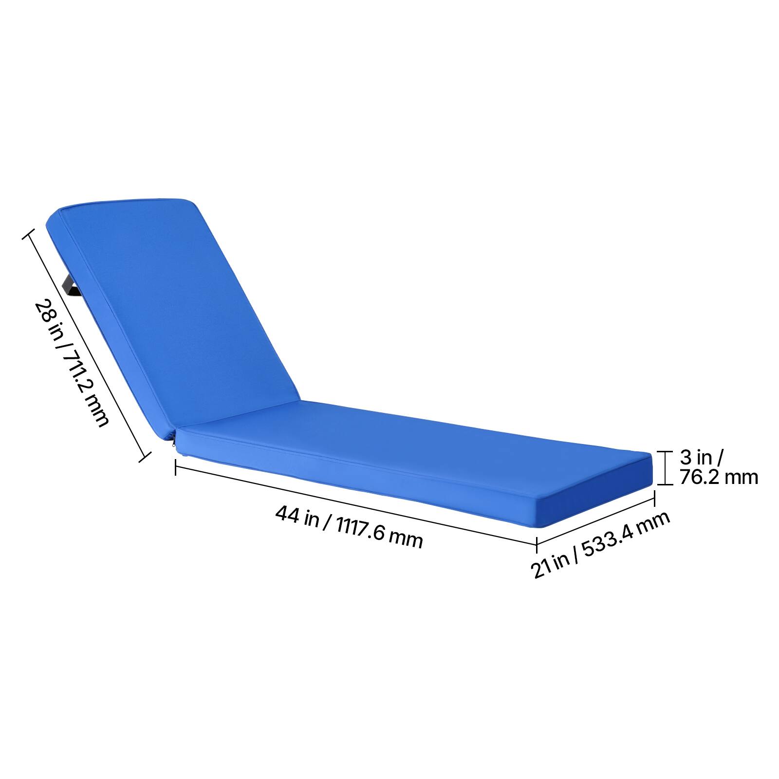 28 in / 711.2 mm  
44 in / 1117.6 mm  
21 in / 533.4 mm  
3 in / 76.2 mm