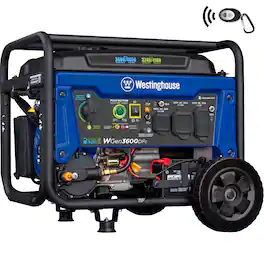 Westinghouse - 4,650/3,600-Watt Dual Fuel Gas and Propane Powered Portable Generator with Remote Electric Start - Blue