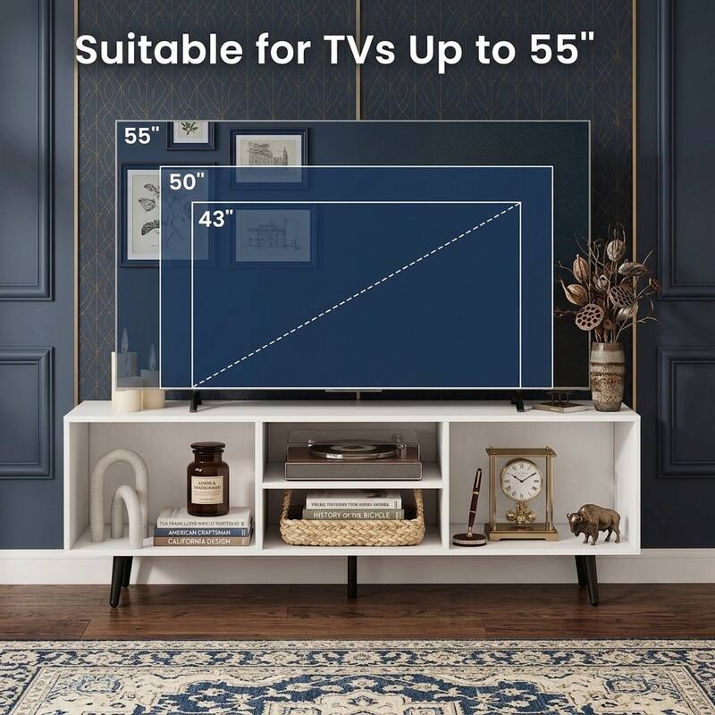 Suitable for TVs Up to 55"

55"
50"
43"

ACIDA LANDACHENDE
THEAD PORTRA/VOL FROM EXIII CHEAMA

100 1 8

M RANK LUDYO FOOD SCATTOLIO I AMERICAN CRAFTSMAN CALIFORNI DESIGN
HISTORY OF THE BICYCLE