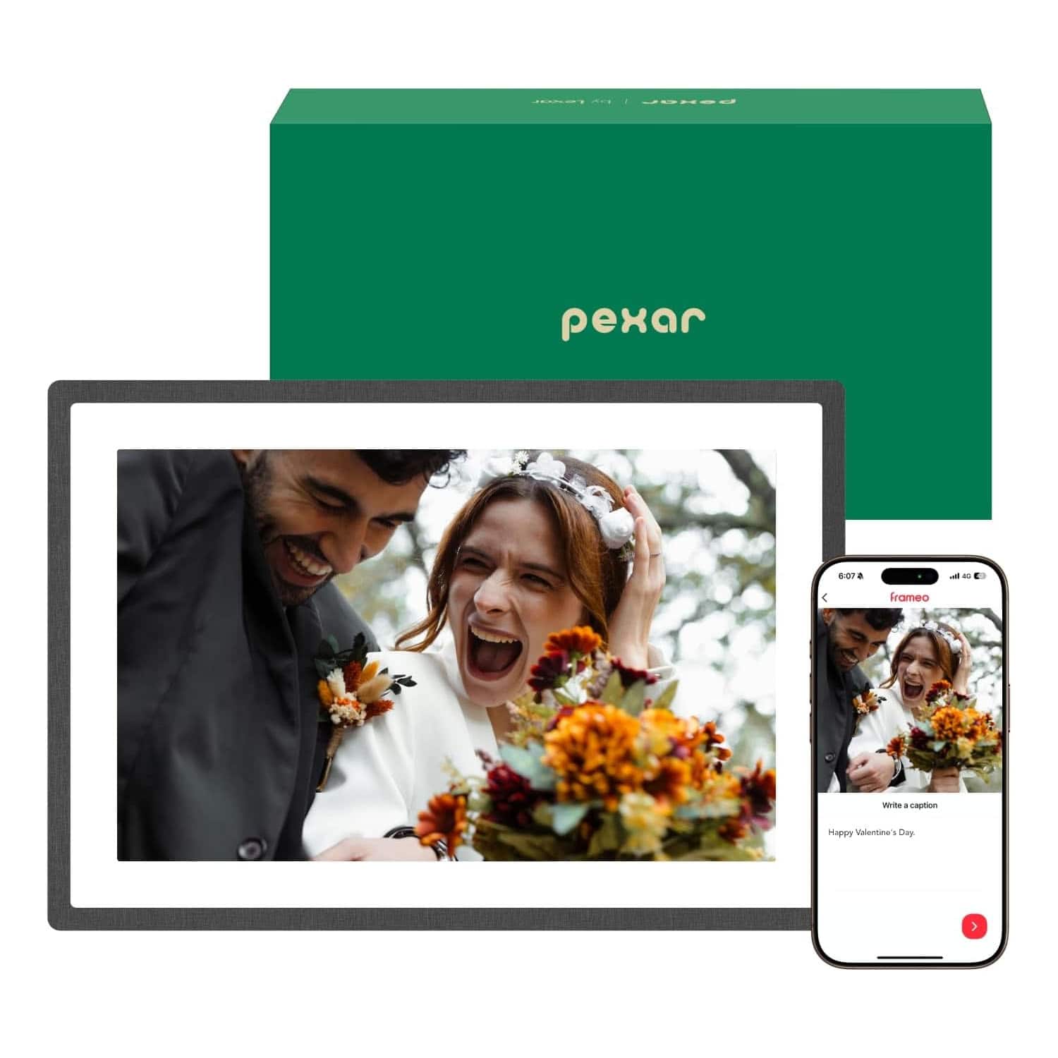 pexar - Lexar 10.1″ WiFi Digital Picture Frame - Anti-Glare Touch Stunning Screen - 32GB Storage Easy App Sharing