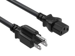 Cable Leader - IEC C13 Power Cord, NEMA 5-15P to C13, 16 AWG 13A 125V for Workstations, PCs, Monitors, Servers - Black