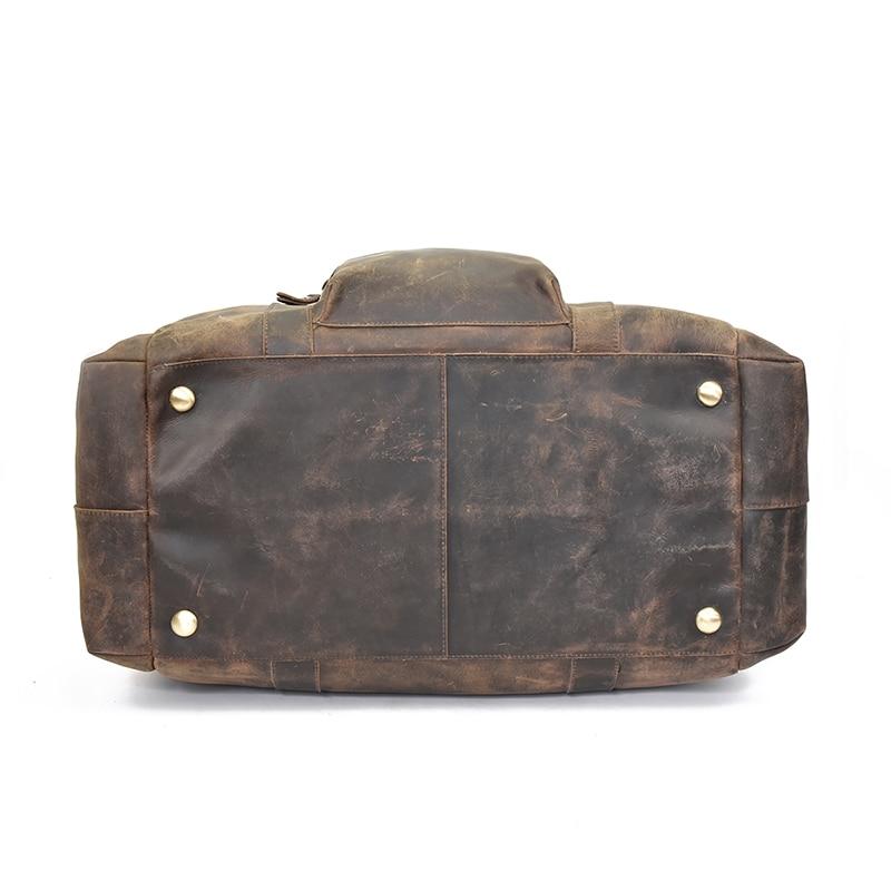 Back. Steel Horse Leather - The Colden Duffle Bag | Large Capacity Leather Weekender - Dark Brown.