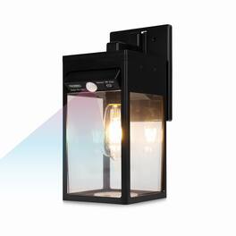 Techko Maid - Solar Edison Bulb Wall Light Sconce with Motion Sensor - Black