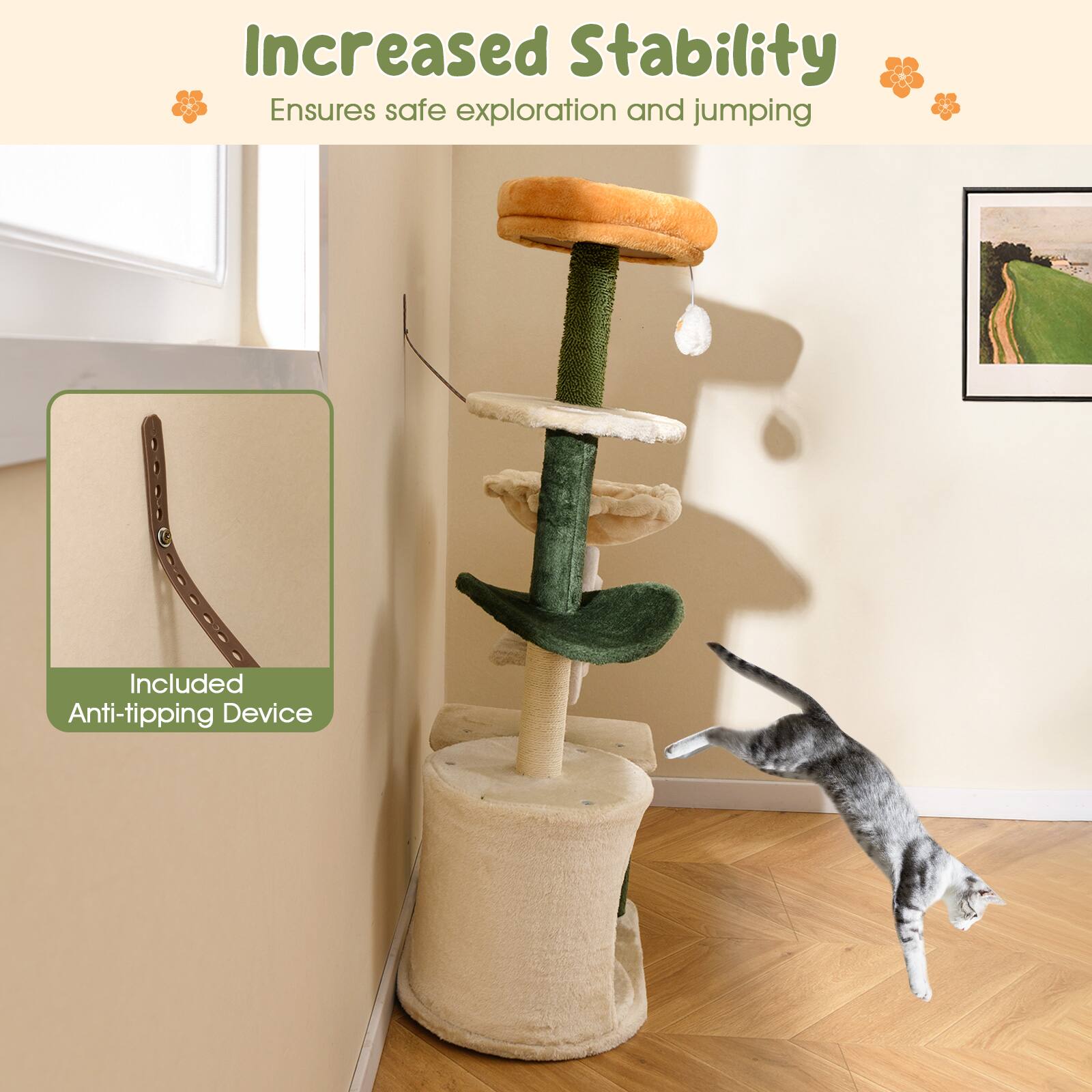 Increased Stability  
Ensures safe exploration and jumping  

Included Anti-tipping Device