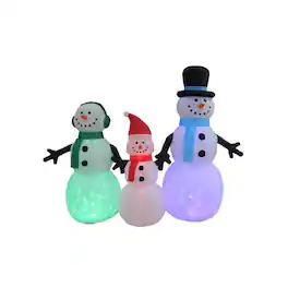 A Holiday Company - LED Multi Snowman family 6 ft. Inflatable - Multicolored