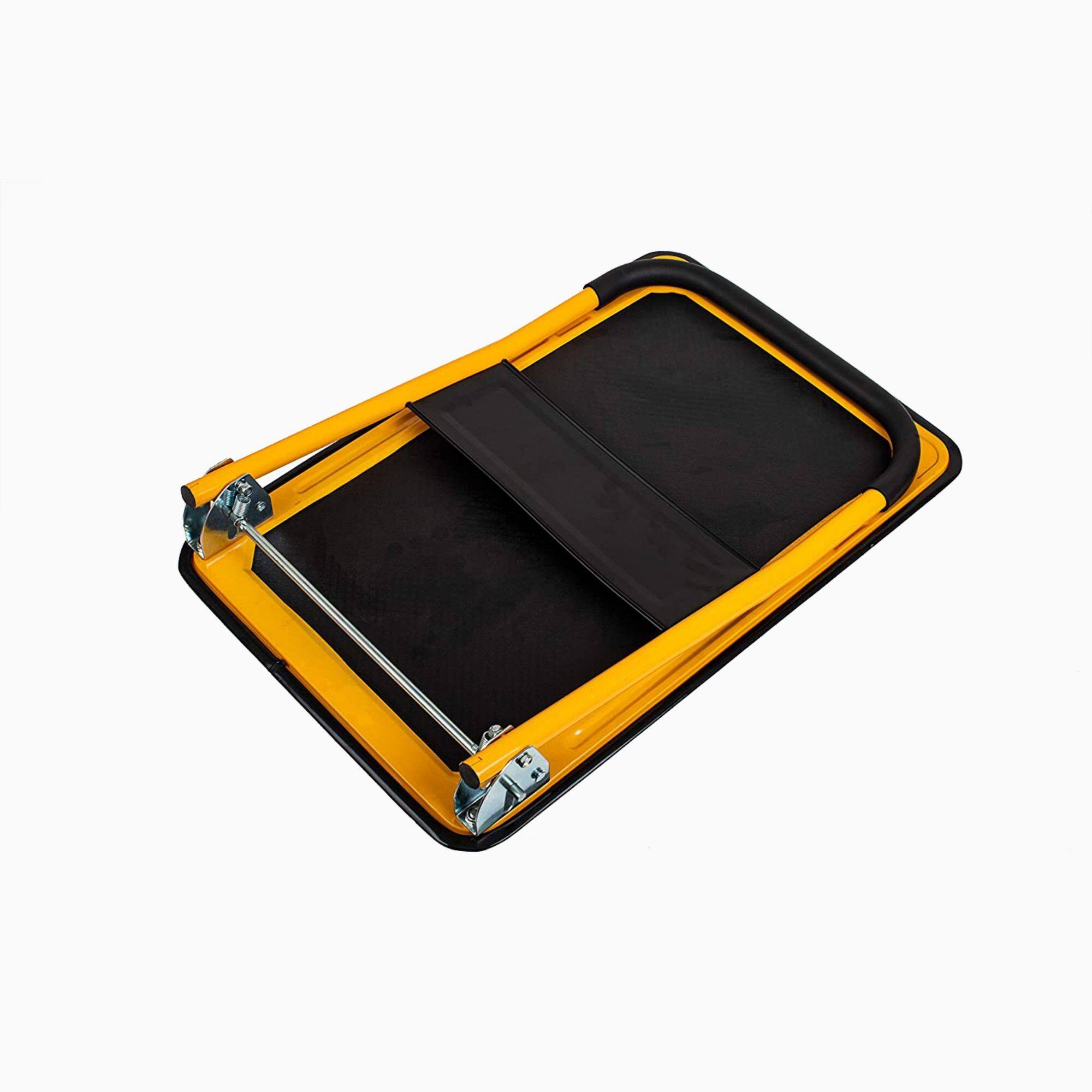Back. LOVMOR - 660-Lb Capacity Foldable Platform Truck Hand Cart with Wheels - Yellow.