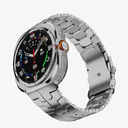 Dteck - Titanium Band for Samsung Galaxy Watch Ultra 2/Ultra 47mm, No Gap Adjustable Stainless Steel Replacement Bracelet - Silver