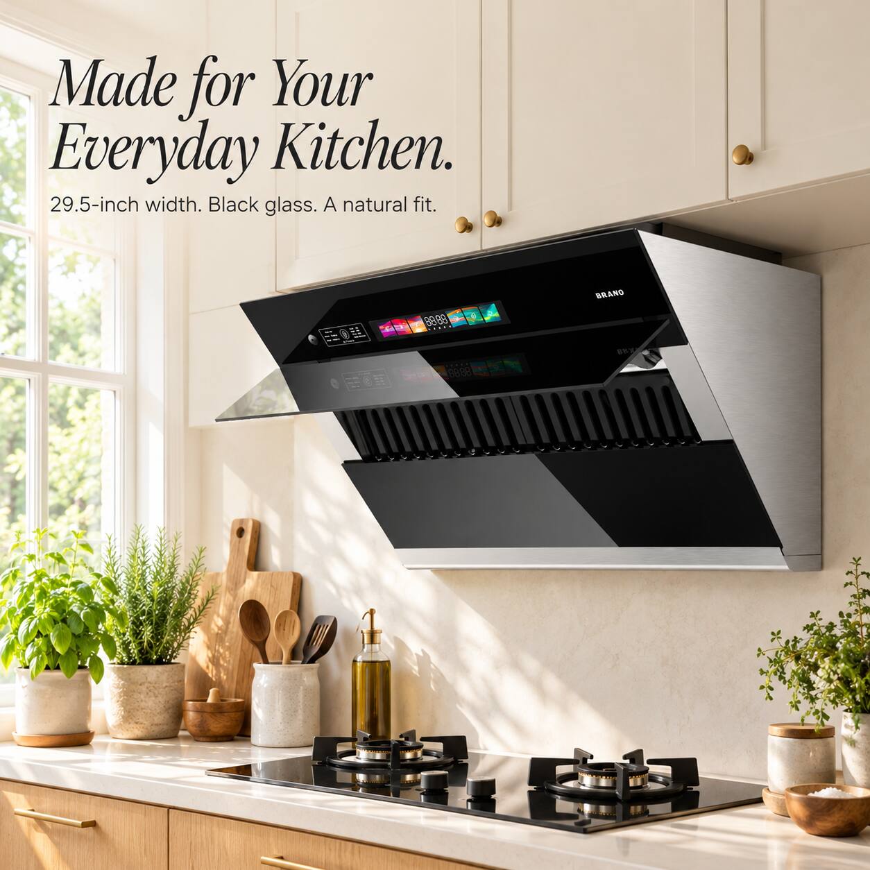 Brano - 30 inches - Convertible - Under cabinet Range Hood - Black