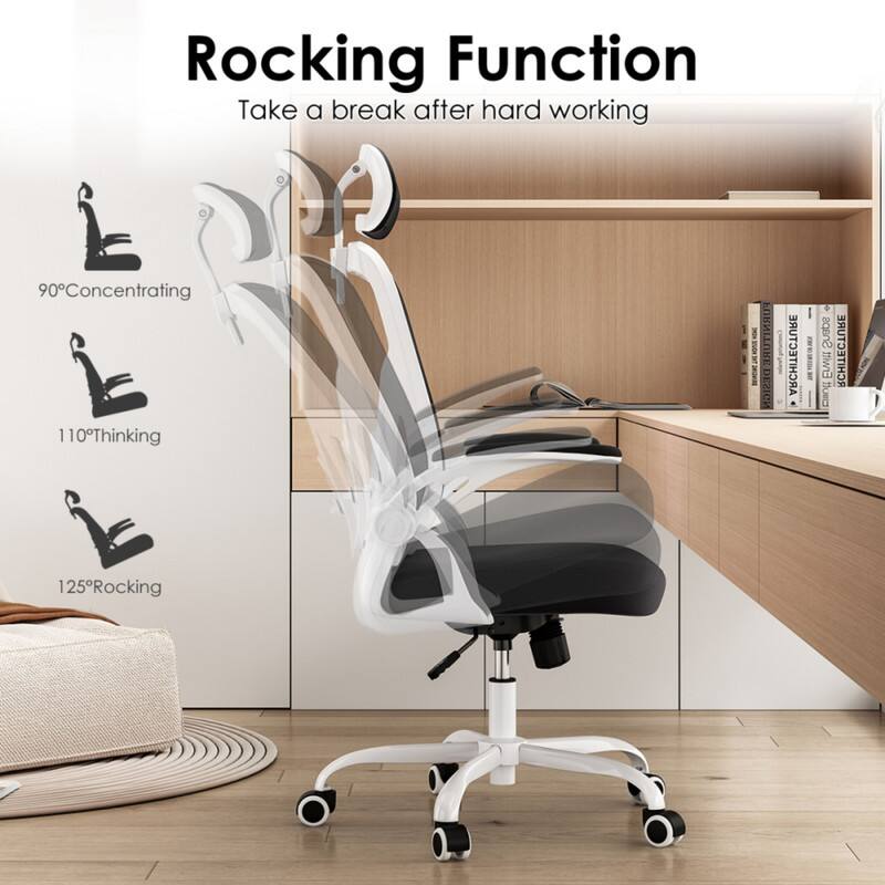 Rocking Function  
Take a break after hard working  

90° Concentrating  
110° Thinking  
125° Rocking