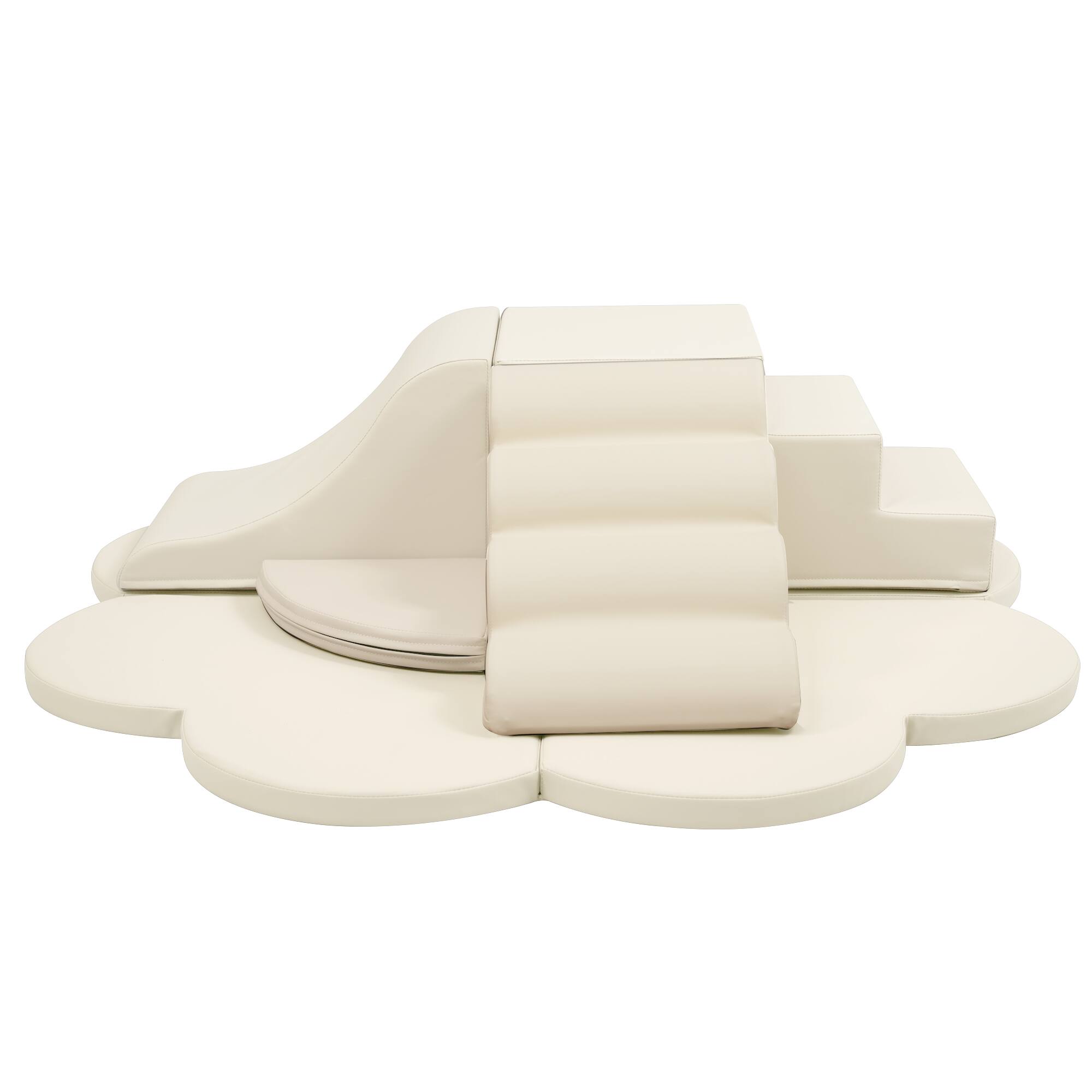 Alt View 6. Siljoy - 6-Piece Soft Foam Climber Blocks, Baby Foam Climbing Toys, Child Development Playset, Non-Toxic, Velcro, Easy Clean - Beige.