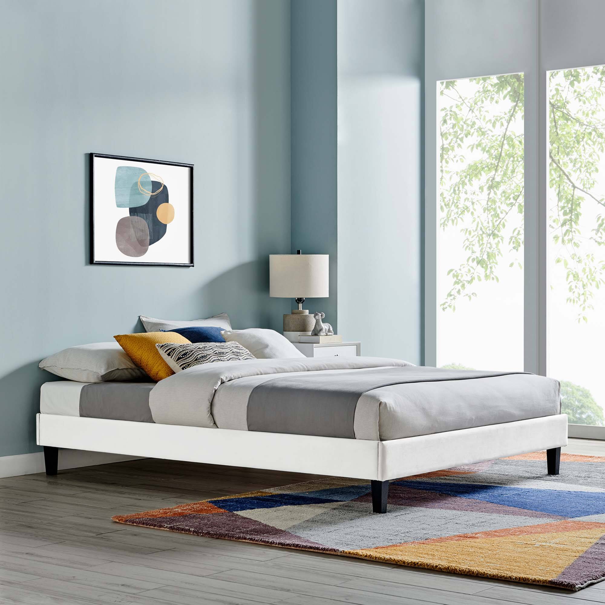 Alt View 1. Modway - Alana Wood Twin Platform Bed With Angular Frame - Brown.