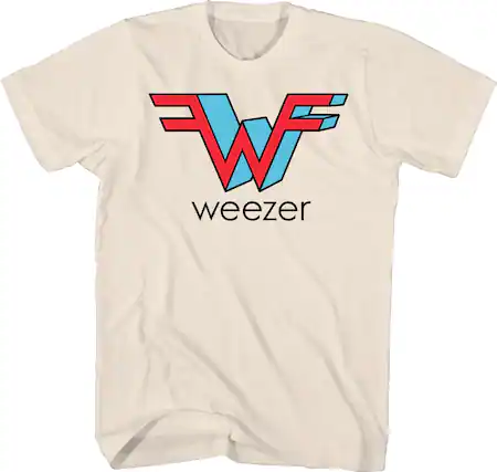 Front. PopMarket - Weezer - Weezer - Weezer Logo T-Shirt - 2XL Natural TS0100WZRA5 - APPAREL - Multicolor.