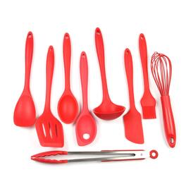 Chef Craft - 9 Piece Premium Silicone Kitchen Tool and Utensil Set - Red