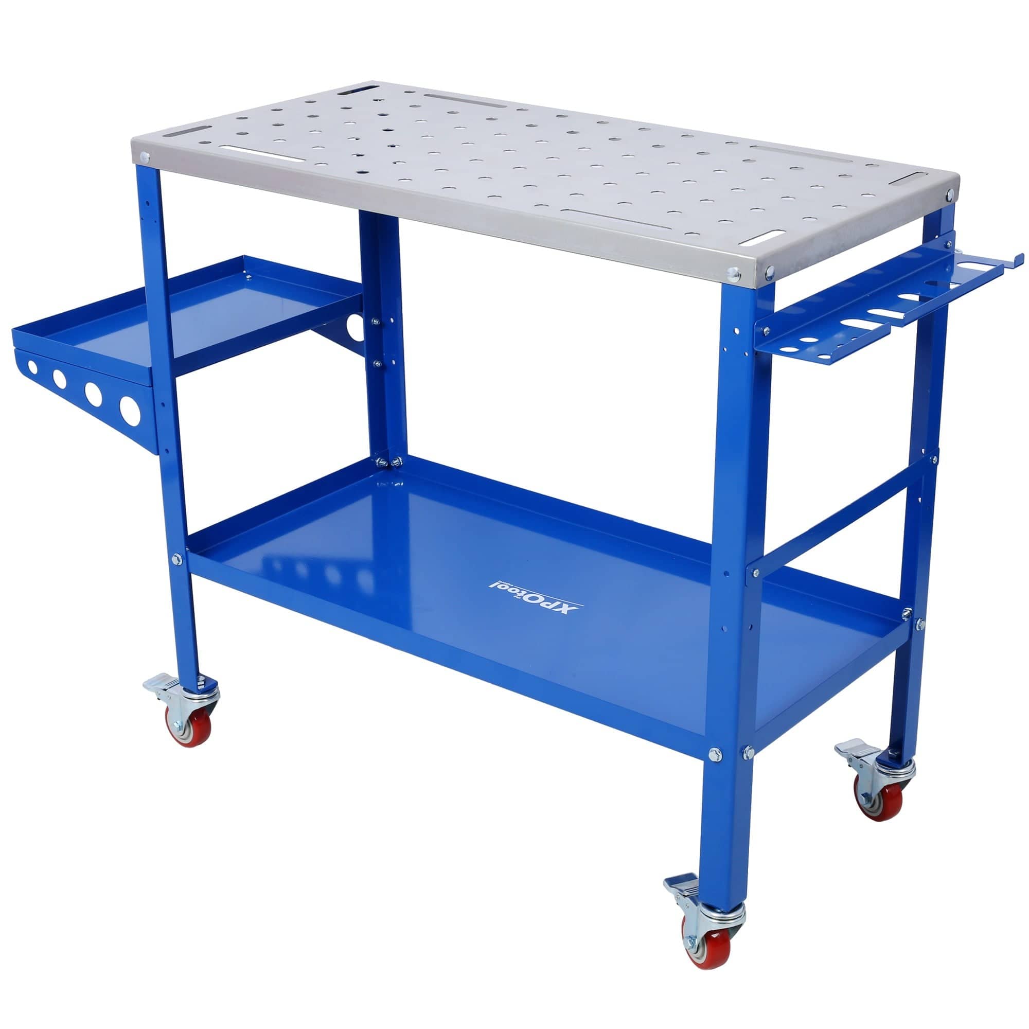Boyel Living - 36x18 Inches Steel Mobile Workbench Cabinet 1200lb Capacity With Braking Casters - Blue